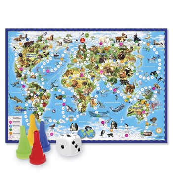 ГеоДом. Игра-ходилка "Животный мир земли" с фишками /200