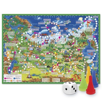 ГеоДом. Игра-ходилка "Путешествие по России" с фишками 59,5*42 см.