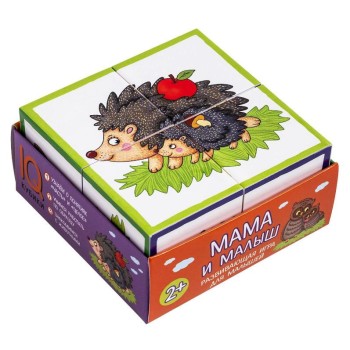 Айрис. IQ кубики в поддончике "Мама и малыш" 4 шт. арт.28177, В