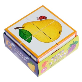 Айрис. IQ кубики в поддончике "Фрукты и ягоды" 4 шт. арт.28196