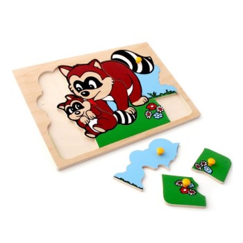 ЛЭМ. 1408 Вкладыш "Еноты" (дерево)