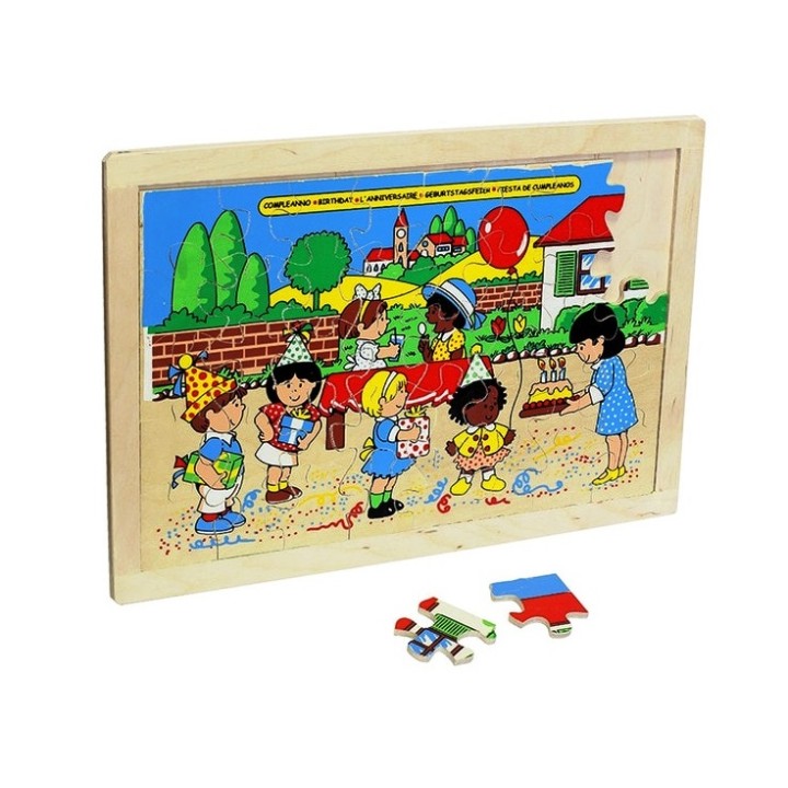 ЛЭМ. 1310 Пазл в рамке "День рождения" (дерево)