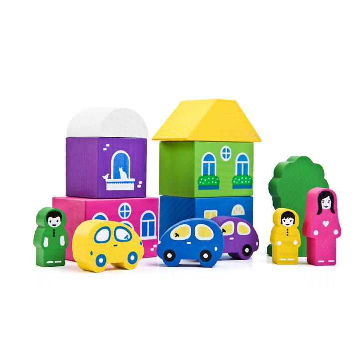 Конструктор Томик "Цветной городок.Розовый" 14 дет. арт.8688-5 /20