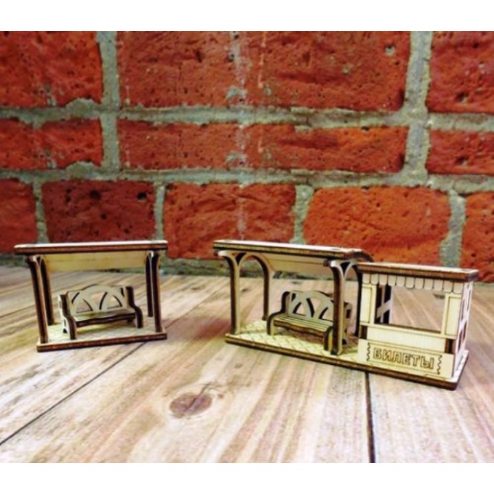 Альтаир. Игрушка-конструктор "Остановка с билетной кассой" арт.ДД-01К