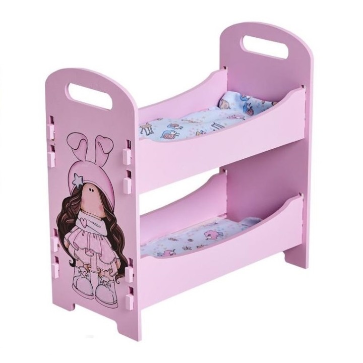 Коняша. Двухъярусная кровать для кукол "Звездочка" (Серия "Бусинки") 32 см арт.БДК04 /16