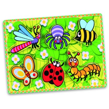 VIGA. 56437 Пазл "Насекомые"(дерево)