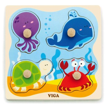 VIGA. 50132 Пазл для малышей"Море"4 детали в пленке