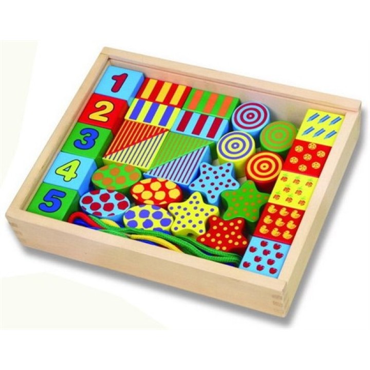 VIGA. 58505 Шнуровка блоков (дерево) 25.5*5.5*20