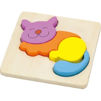 VIGA. 59930 Блочный пазл-вкладыш "Кошечка"(дерево) 148*148*18мм