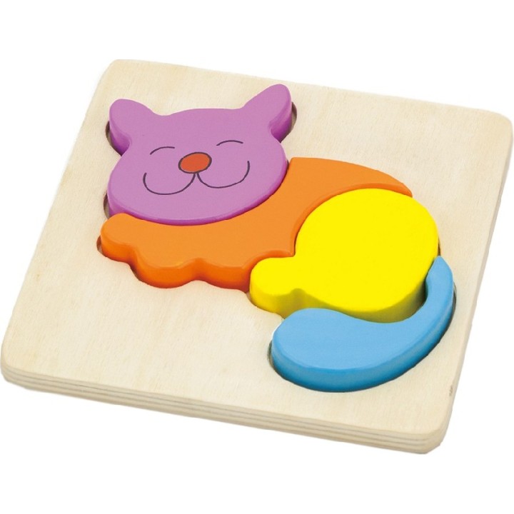 VIGA. 59930 Блочный пазл-вкладыш "Кошечка"(дерево) 148*148*18мм