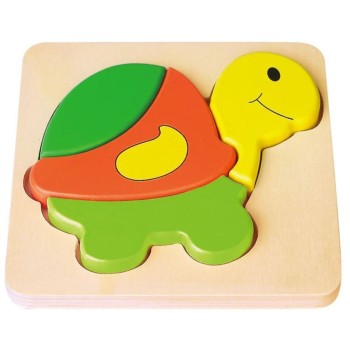 VIGA. 59933 Блочный пазл-вкладыш "Черепашка"(дерево)