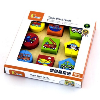 VIGA. 59586 Блочный пазл-вкладыш "Транспорт"(дерево) 200*200*25мм