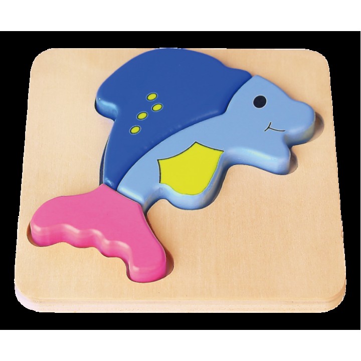 VIGA. 59934 Блочный пазл-вкладыш "Рыбка"(дерево)