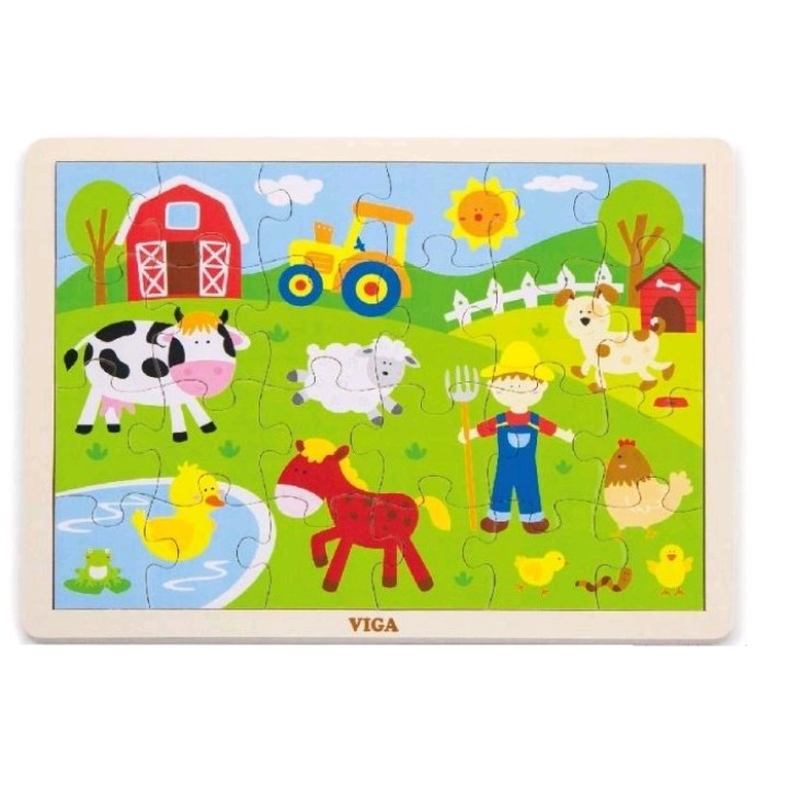 VIGA. 50197 Пазл "Ферма"(дерево) 24 дет.(30*1*27)