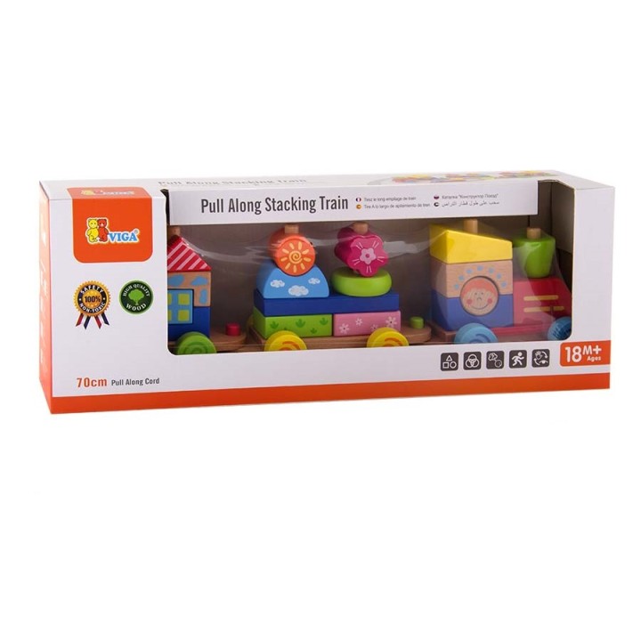 VIGA. 50089 Логический поезд на веревочке