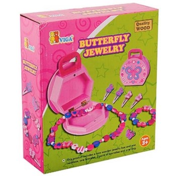 VIGA. 59694 Набор украшений "Бабочки"в чемодане (дерево)