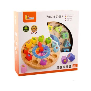 VIGA. 59235 Развив.игра "Часы"(дерево) 28*9*28