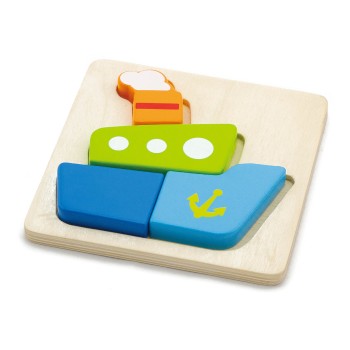 VIGA. 50171 Блочный пазл "Кораблик"(дерево)