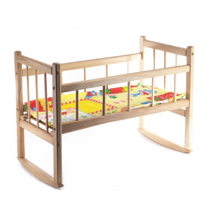 Элис. Кроватка-качалка из бука с матрасом арт.7887 (длина 55см)