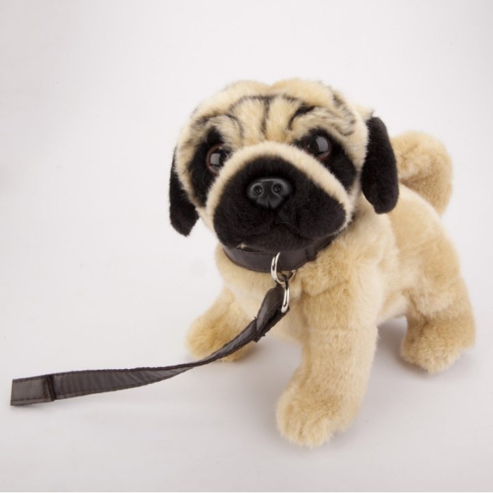 Leosco. Мягкая игрушка "Мопс" 23 см с ошейником арт.22188R