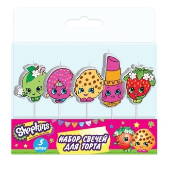 Росмэн. Набор свечей на палочках "Shopkins" 5 шт. арт.32134