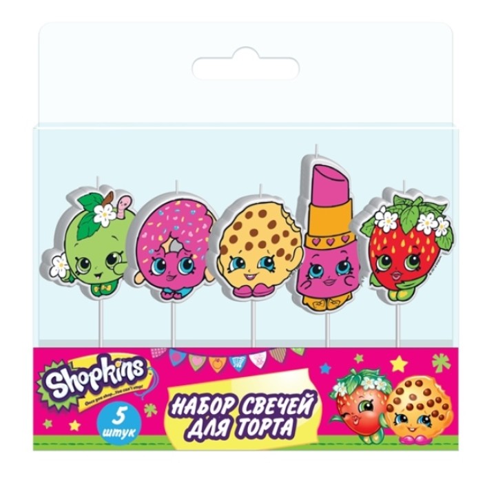 Росмэн. Набор свечей на палочках "Shopkins" 5 шт. арт.32134