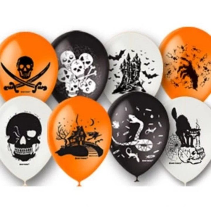 "Пати бум" Шар круглый 30см Декоратор "Страшилки" 50шт