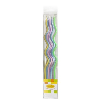 "Пати бум" Набор свечей спираль "Макарунс" 13см 6шт арт.231246