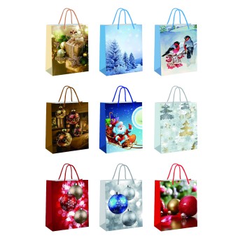 Пакет подарочный "Новогодний" арт.48666 18х23х10 см ламинированный, PIONEER