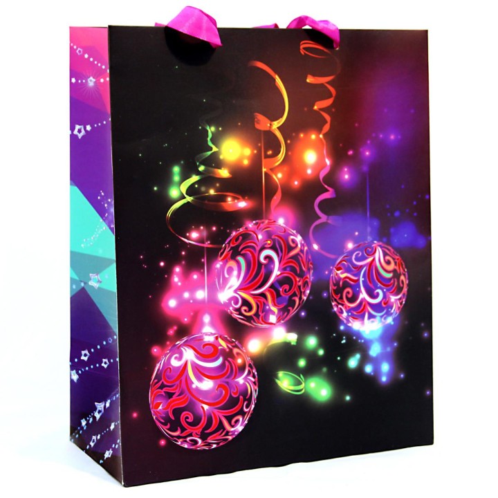 Пакет подарочный "Новогодний" арт.21725 26х32,4х12,7 ламинированный с фольгой, MONO NY/12