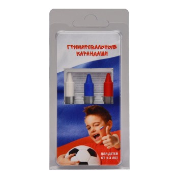 Аквагрим. Гримировальные карандаши "Флаг" 3 цвета, (14 х7 х1,5) арт.520103